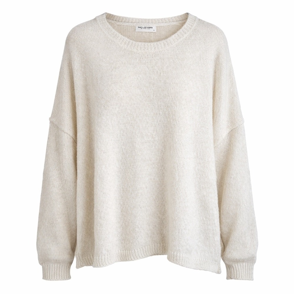 Daryl-Ann Denner by Pink Lily Cream White Oversized‎ Knit Sweater PL216 Womens S